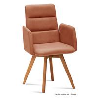 ARMLEHNSTUHL (2er-Set) Dobka 52x92x60 Eiche geölt/Cognac - Cognac/Eichefarben, Kunststoff (60/92/52cm) - 58aufmkessel