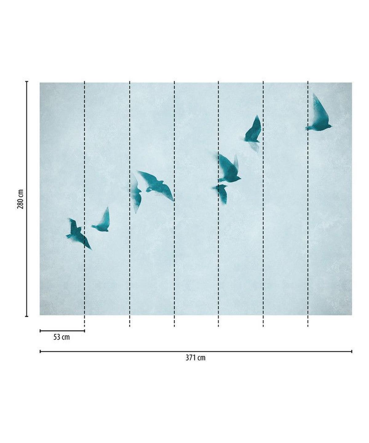 VLIESTAPETE Blau 371/280 cm - Blau, Textil (371/1cm) - KUNSTLOFT