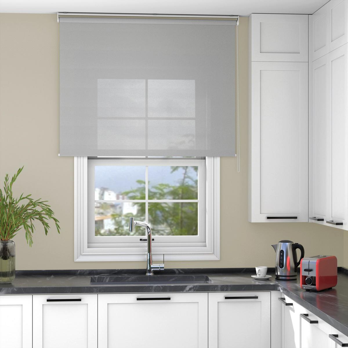 ROLLO blickdicht grau 120 x 150cm - Grau, Textil (120/150cm) - Deco-Raum
