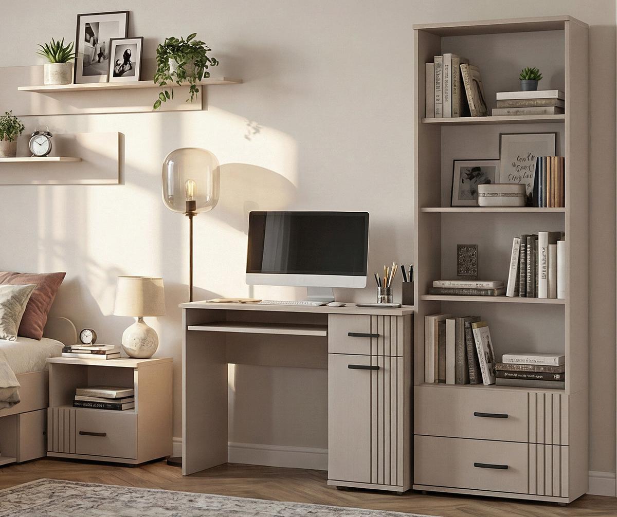 SCHREIBTISCH Kaschmir 120 x 76 cm, Laptoptisch für Kinder-/Jugendzimmer - Kaschmir/Schwarz, Holzwerkstoff/Kunststoff (50/120/76cm) - Inn.Furn
