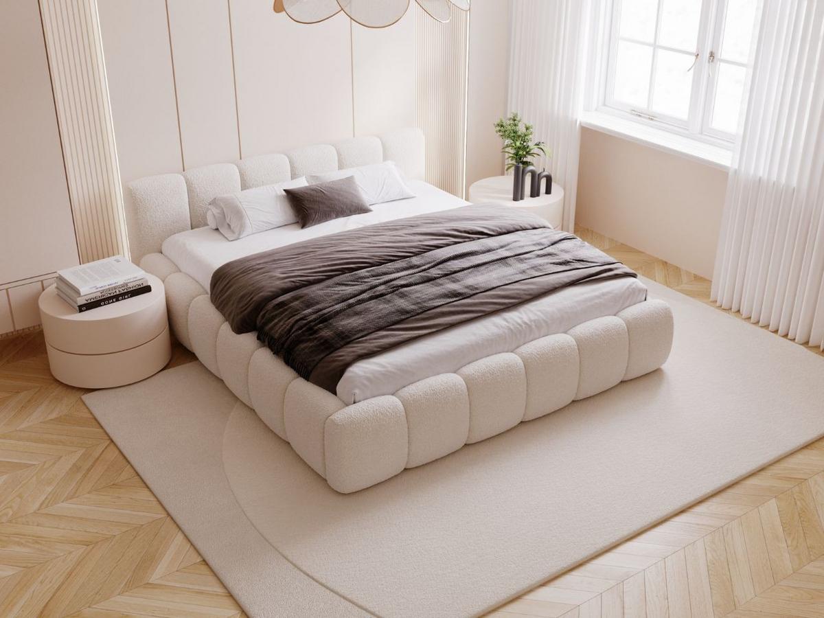 POLSTERBETT Cloud Low 160x200 Bouclé-Stoff Beige - Beige, Textil (160/200cm) - Graingold