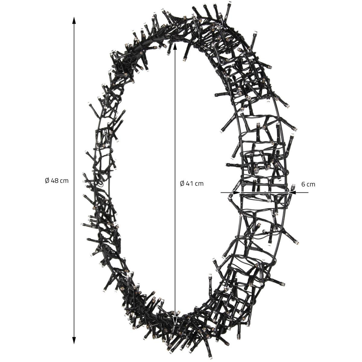 LED LICHTERKRANZ Ø48 cm 400 LEDs Warmweiß - Schwarz, Metall (48/6/48cm) - ECD-Germany