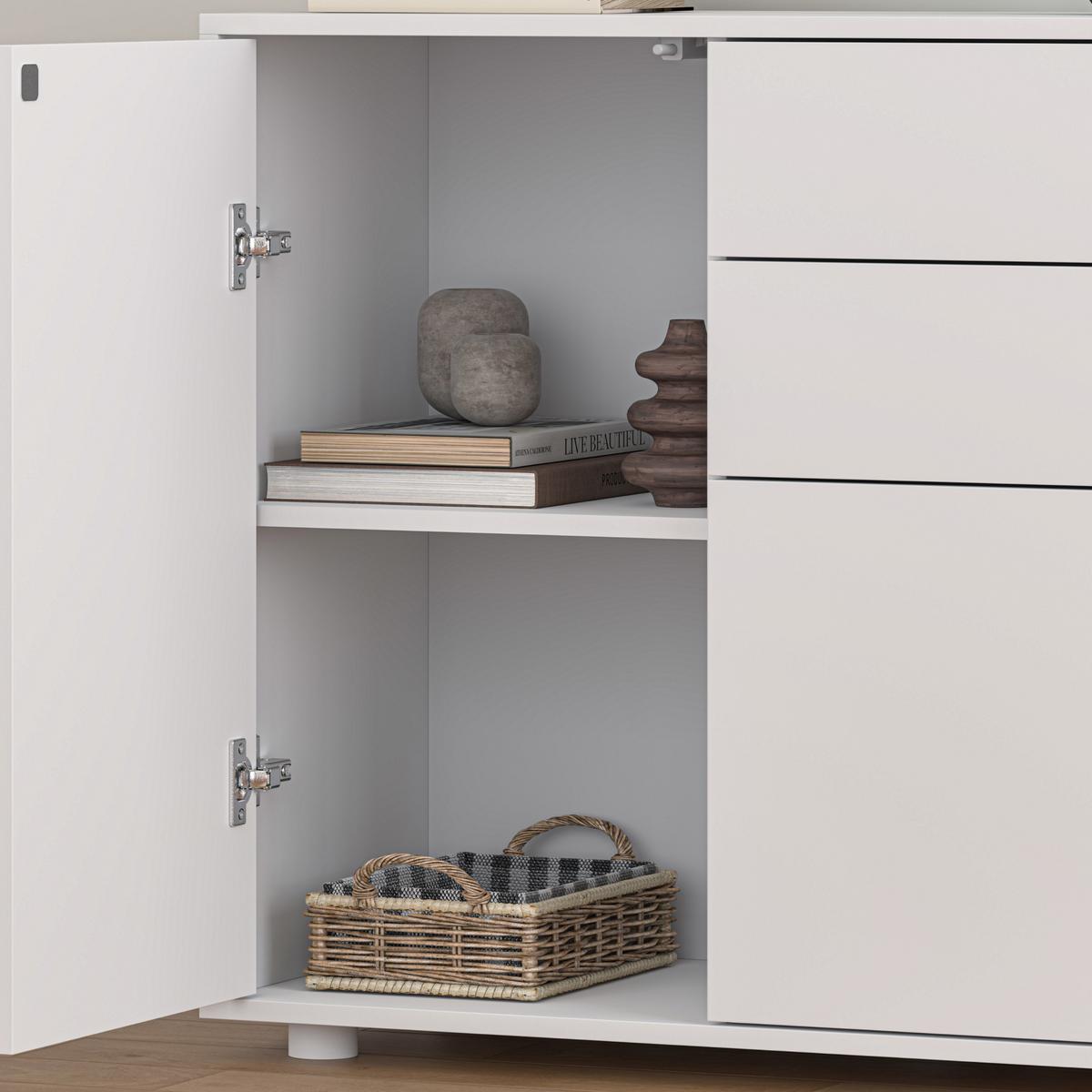 SIDEBOARD Paarl - Weiß, Holzwerkstoff (79/74/36cm) - [en.casa]