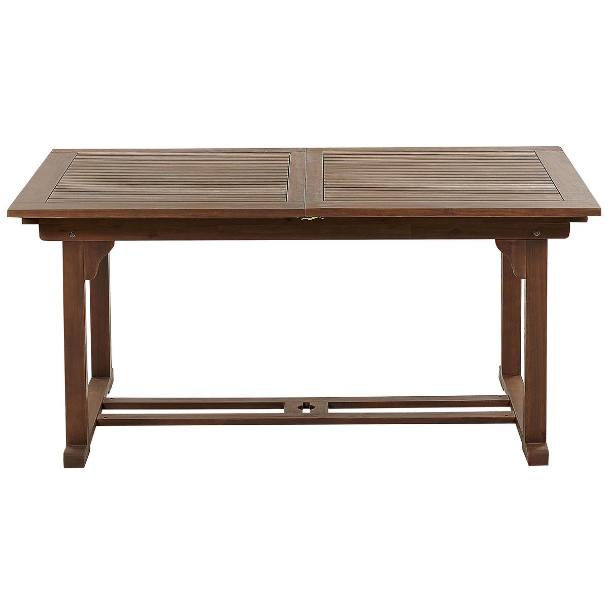 GARTENTISCH Akazienholz dunkelbraun 160-220/90 cm ausziehbar Amantea - Dunkelbraun, Holz (160/90/74cm) - Beliani