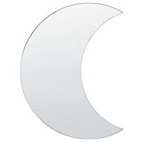 WANDSPIEGEL silber Halbmondform 40/60 cm Pesmes - Silberfarben, Glas (40/60/1cm) - Beliani