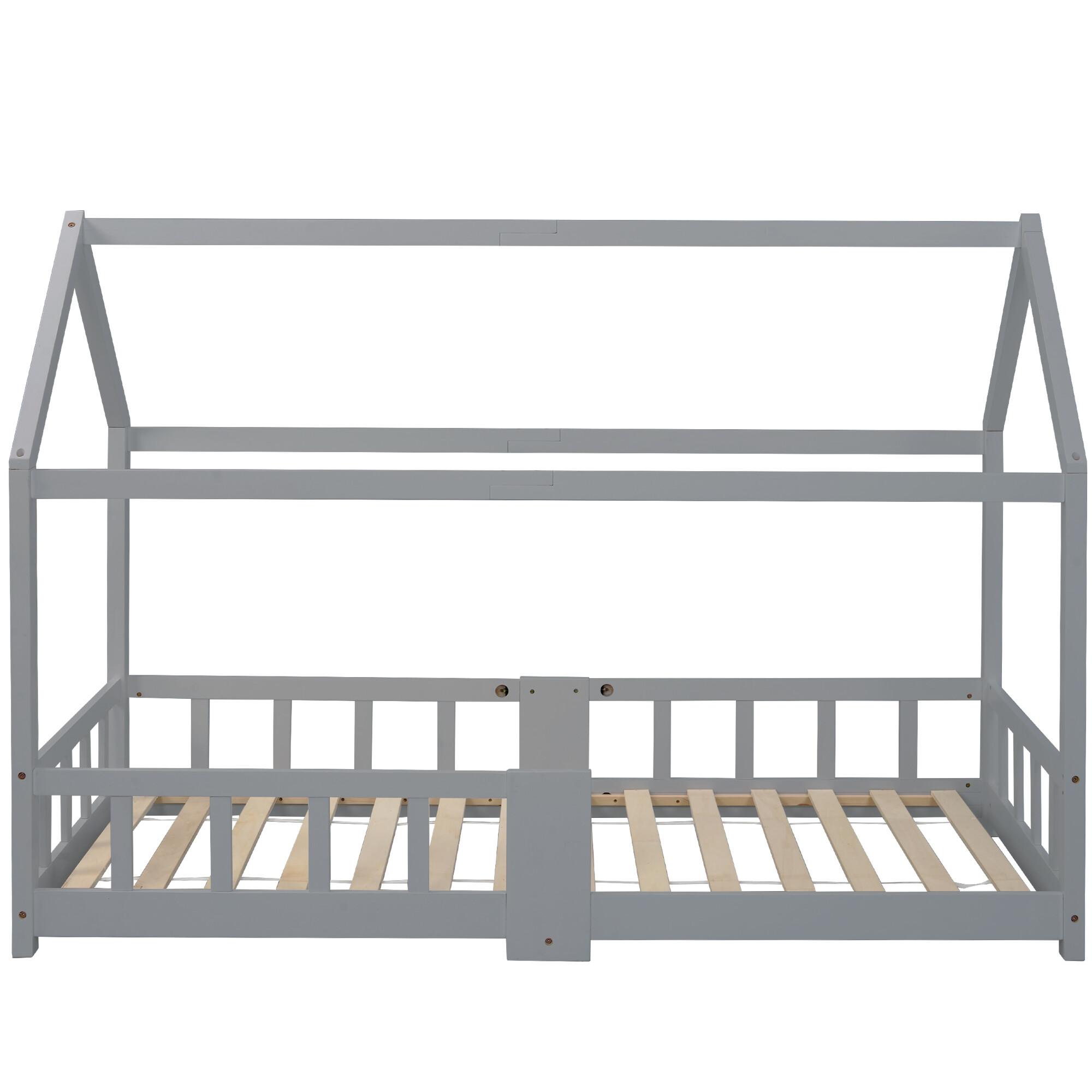 KINDERBETT Grau 207/97/140,5 cm - Grau, Holzwerkstoff/Metall (97/140.5/207cm) - Urban Meuble