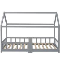 KINDERBETT Grau 207/97/140,5 cm - Grau, Holzwerkstoff/Metall (97/140.5/207cm) - Urban Meuble