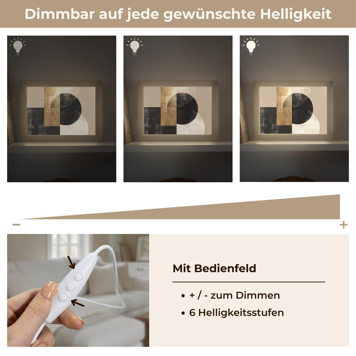 TISCHLEUCHTE Abstrakt - Modern - Schwarz - Gold 20x15 cm - Beige, Holzwerkstoff (8/20/15cm) - OnlyWow