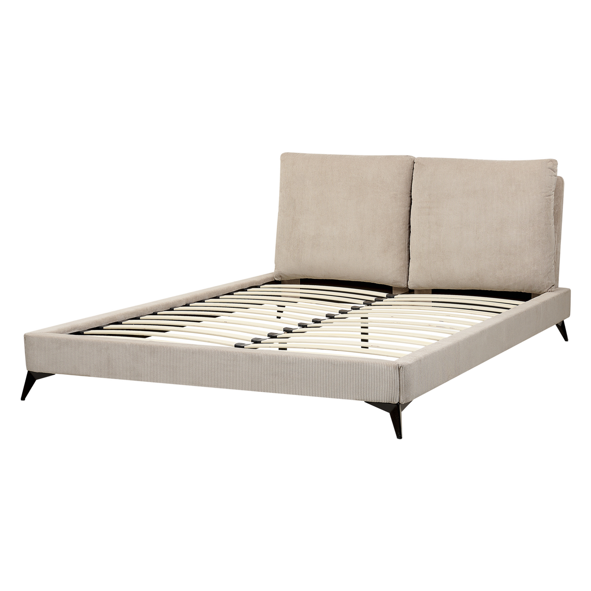 POLSTERBETT 160/200cm Taupe Melle - Taupe, Naturmaterialien/Textil (160/200cm) - Beliani