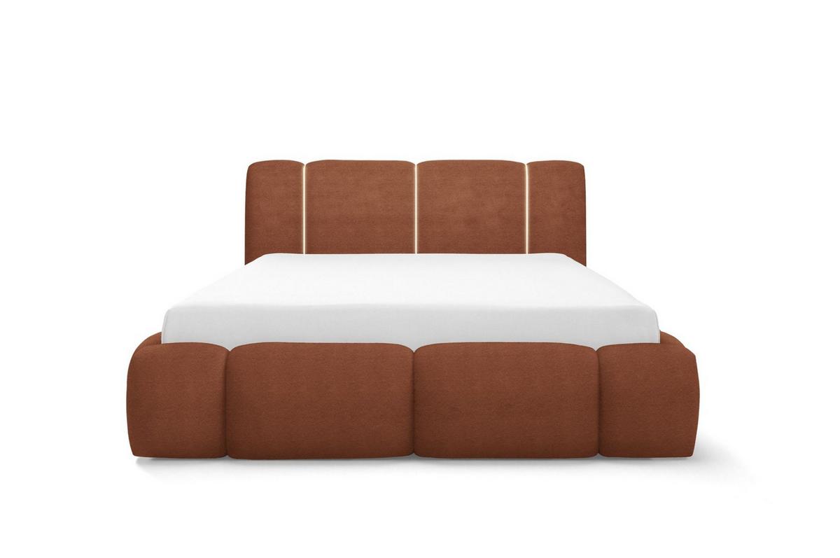 POLSTERBETT Springs - Orange, Holzwerkstoff/Textil (200/200cm) - Fun Möbel