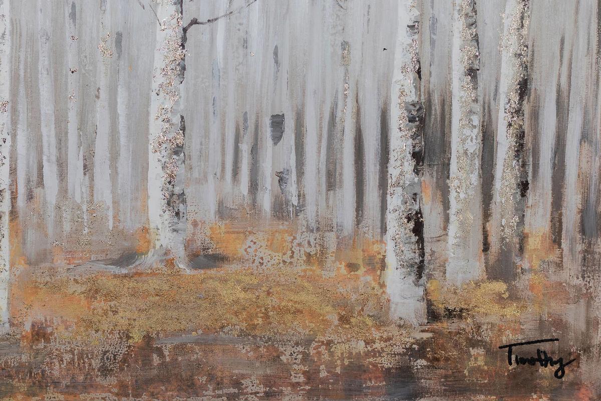 ACRYLBILD HANDGEMALT 90/60 cm - Weiß/Braun, Holz/Textil (90/60cm) - KUNSTLOFT