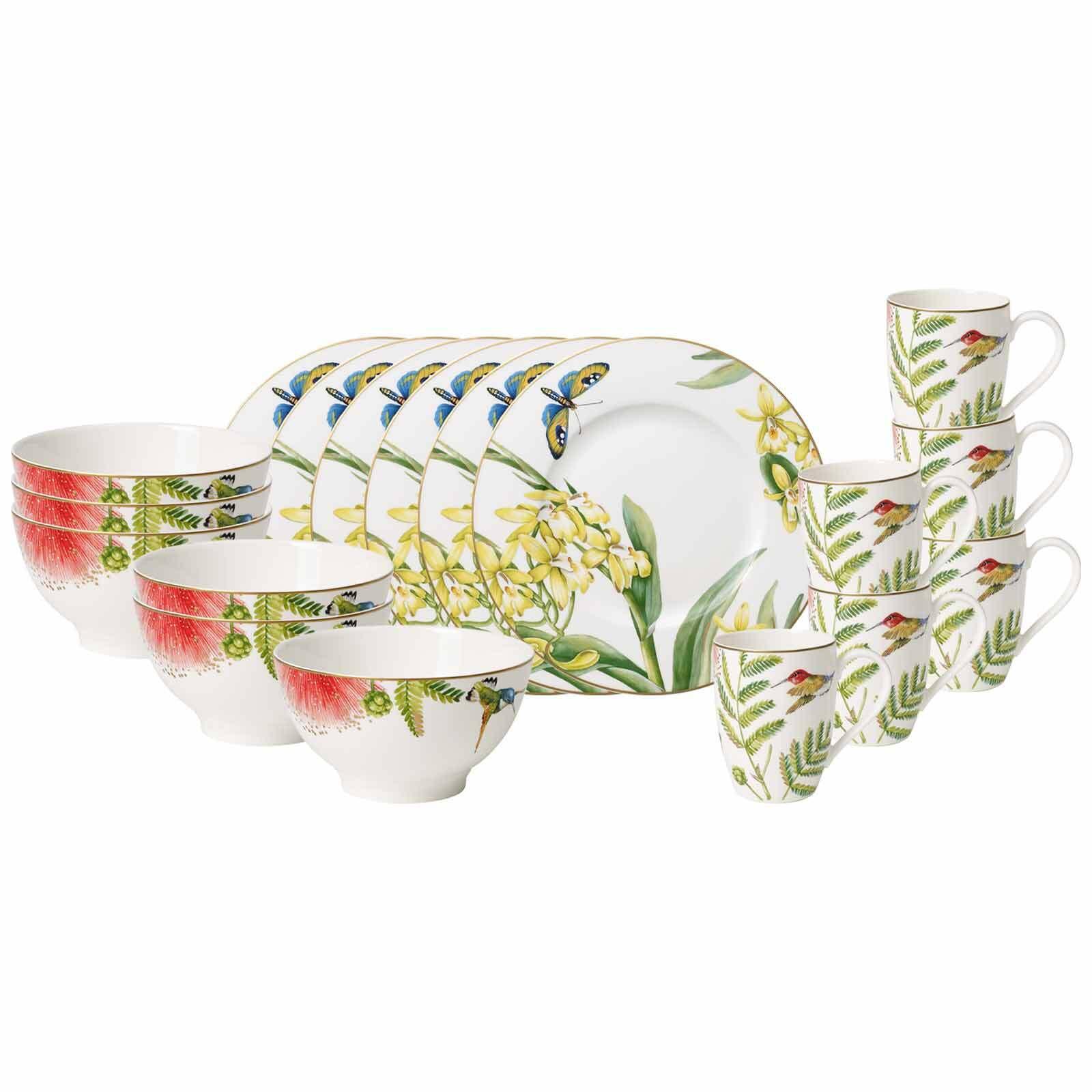 FRÜHSTÜCKS-SET Amazonia bunt 18-tlg. - Multicolor, Keramik (2/2/2cm) - Villeroy & Boch