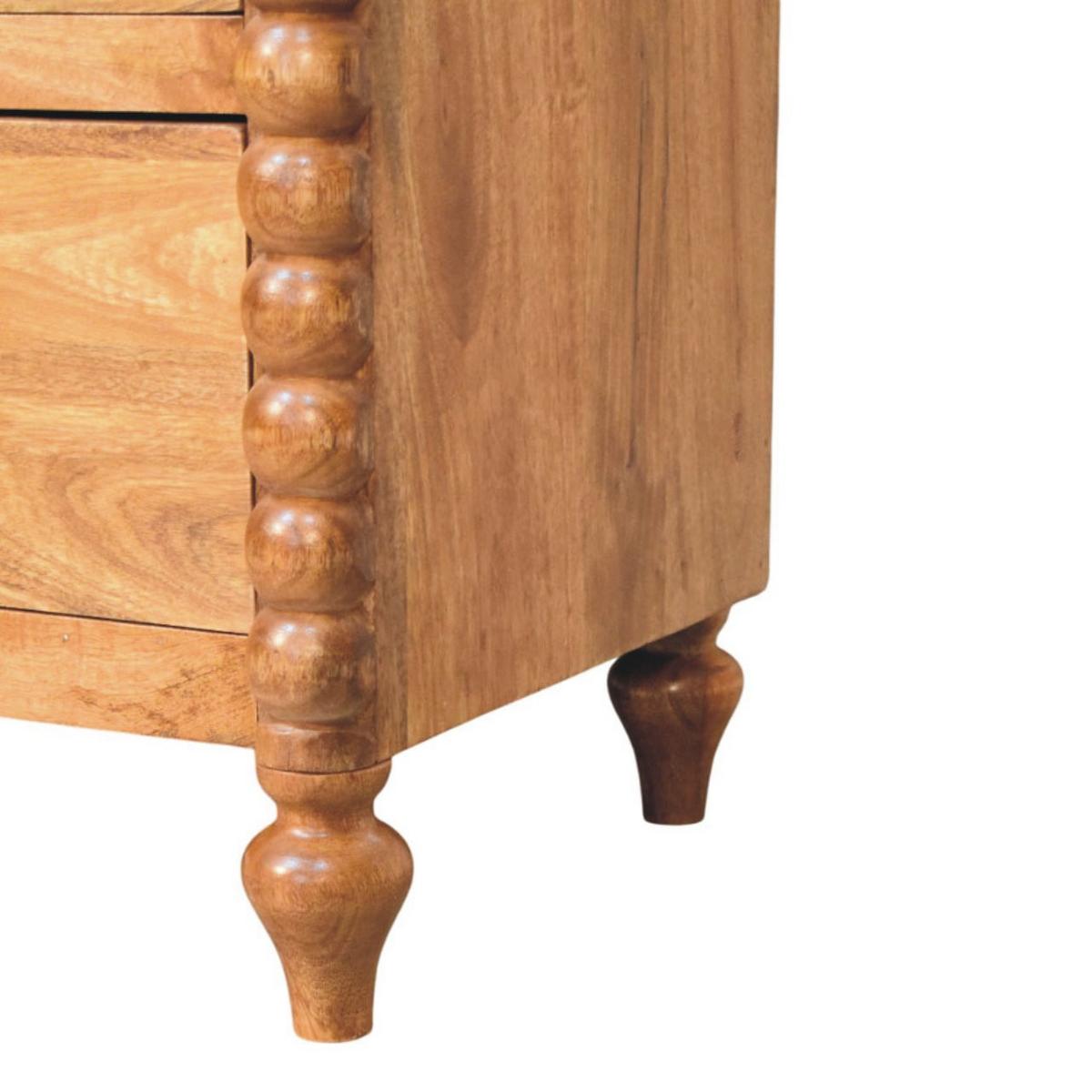 KOMMODE mit Amber-Eichen-Finish, 3 Schubladen, gedrechselte Spindelbeine, braun - Braun, Holz/Metall (90/87/42cm) - Artisan Furniture