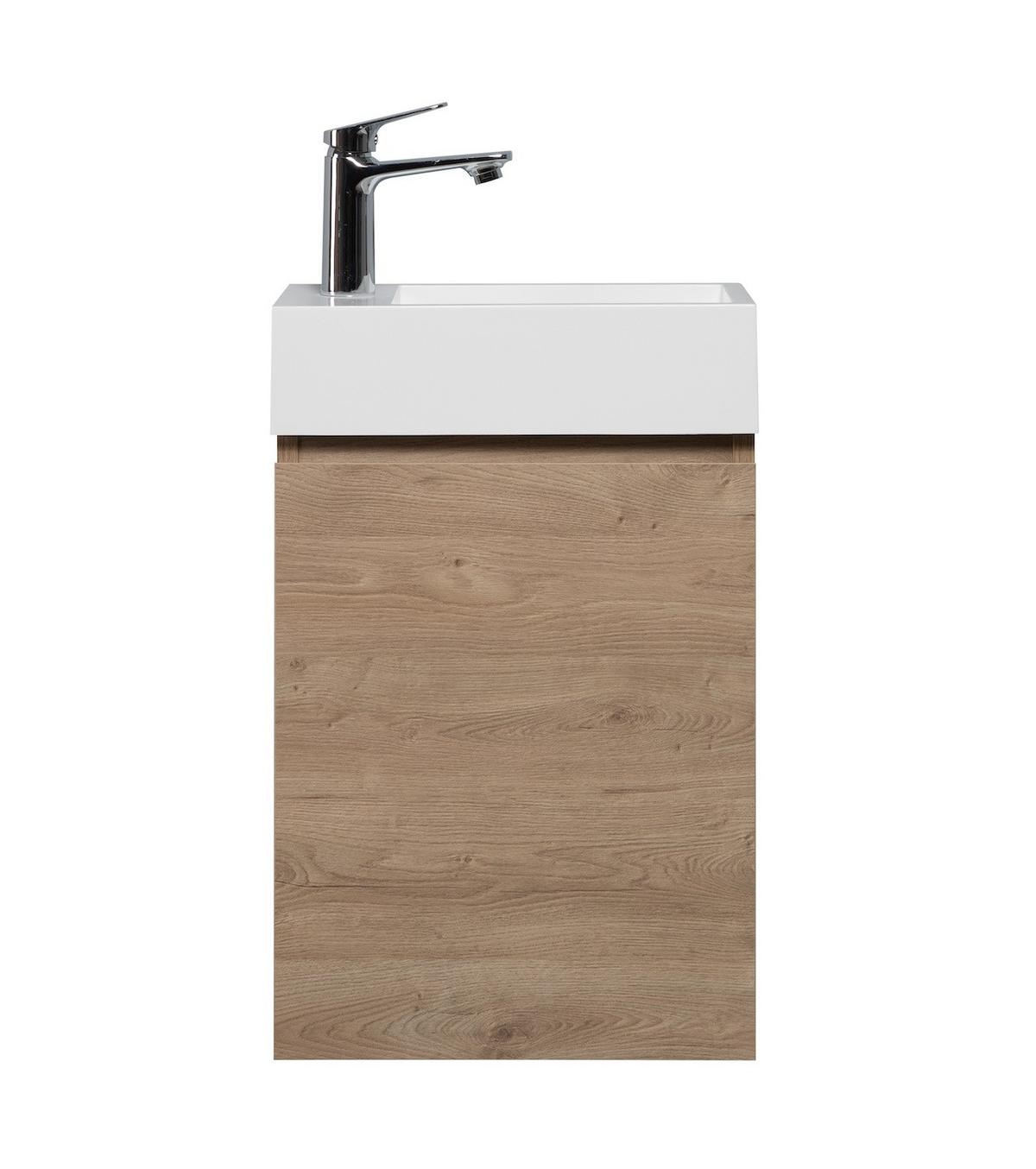 GÄSTE-WC-MÖBELSET Angela 2 Teile Kastanien Eiche - 40 x 22 x 64 cm - Kastanienfarben/Eichefarben, Holz (40/52/22cm) - Badplaats