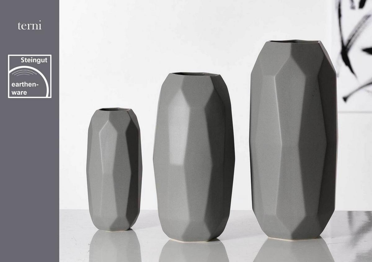 VASE Terni grau 25 cm - Grau, Keramik (25cm) - Ritzenhoff Breker