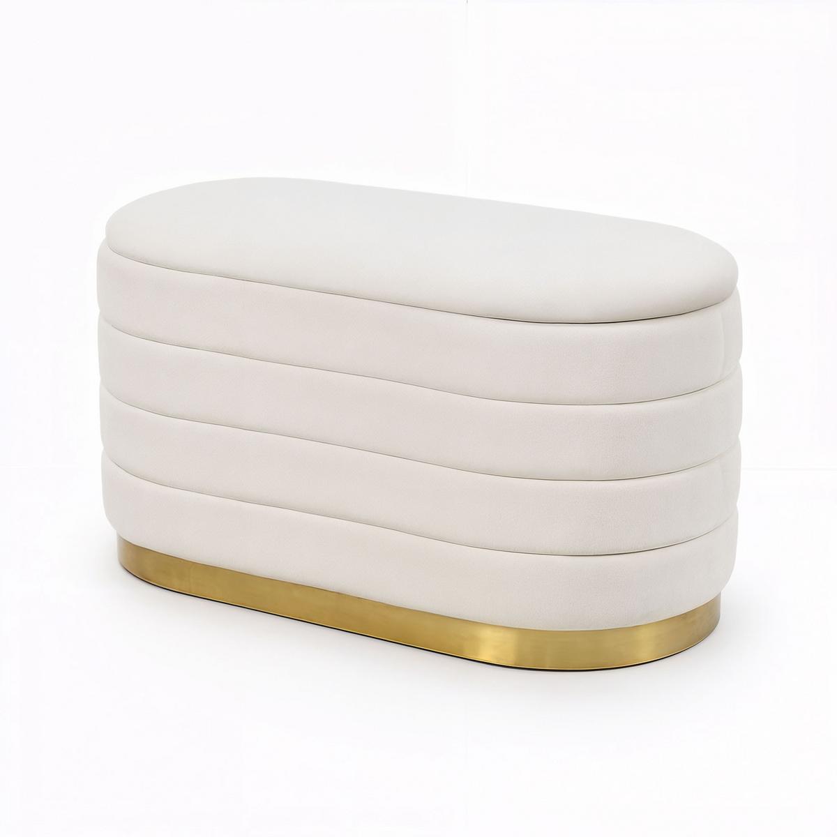 POLSTERBANK mi Stauraum Creme - Creme, Textil (80/42/42cm) - RAUMHIRSCH FURNITURE