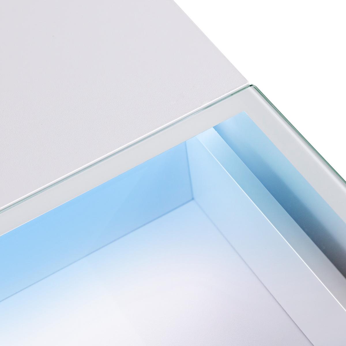 SCHMINKTISCH mit Beleuchtung weiß 115/55/81 CM 3 Schubladen - Weiß, Glas/Holzwerkstoff (115/55/81cm) - VANITII