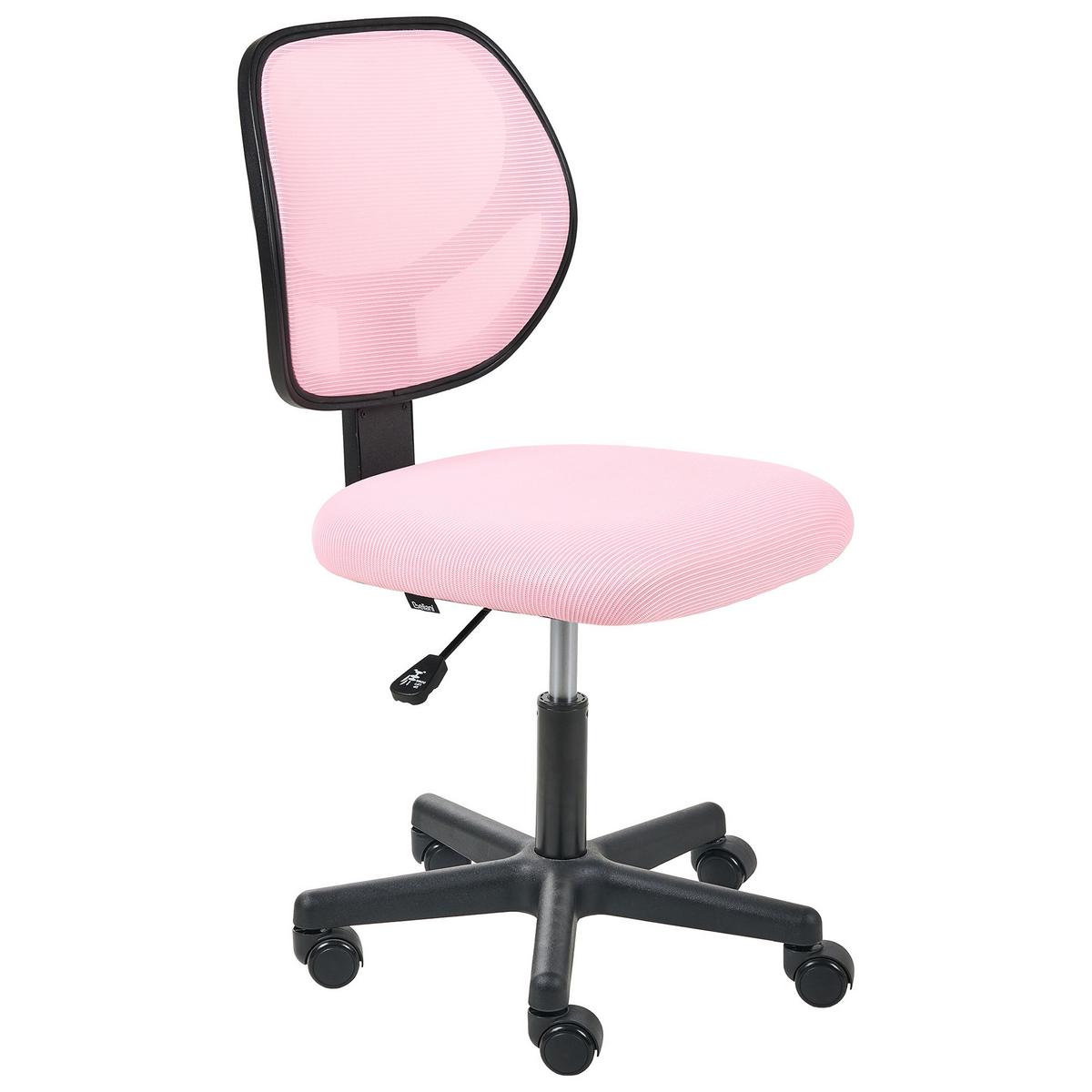 BÜROSTUHL Pastellrosa Joyful - Pink/Schwarz, Textil (52/86/52cm) - Beliani