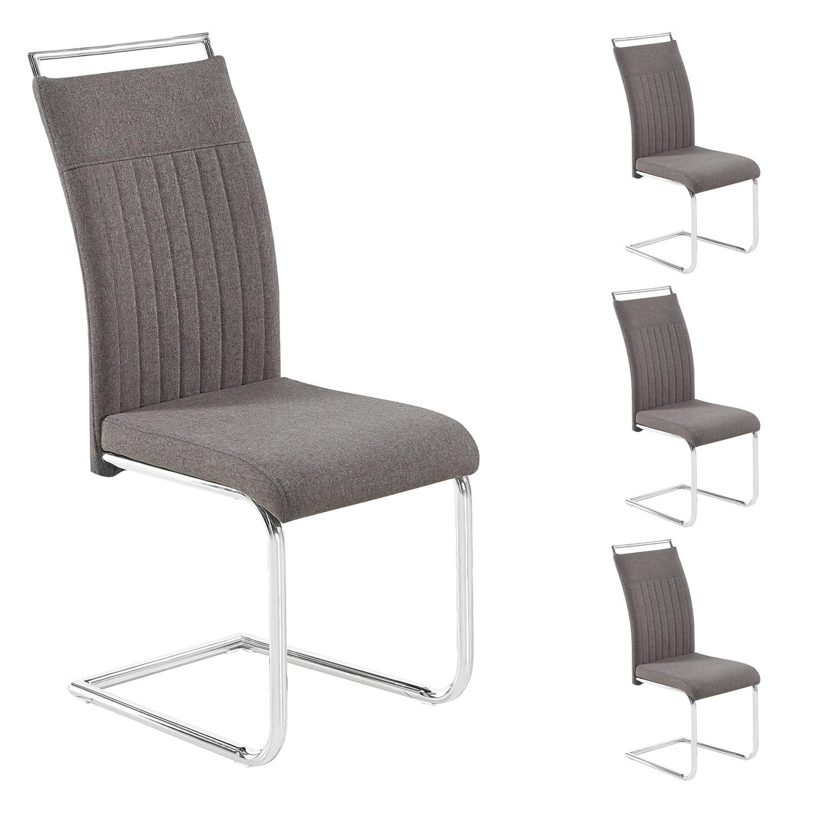 ESSZIMMERSTUHL ERICA 4er-Set dunkelgrau - Dunkelgrau, Textil (42/101/58cm) - CARO-Möbel