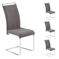 ESSZIMMERSTUHL ERICA 4er-Set dunkelgrau - Dunkelgrau, Textil (42/101/58cm) - CARO-Möbel