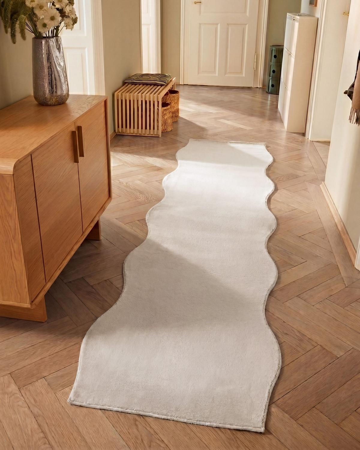 TEPPICH Hellbeige 80/300 cm Dawa - Beige, Kunststoff (80/300cm) - Beliani