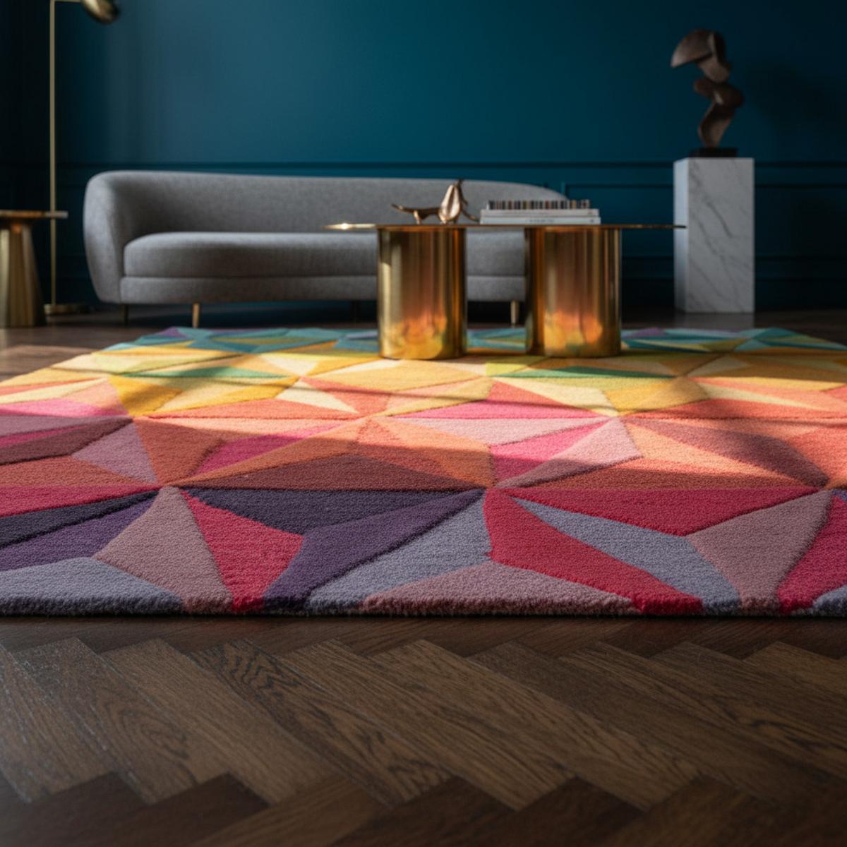 TEPPICH aus Wolle DERWENT in Bunt, geometrisch, 120 x 170 cm - Multicolor, Textil (120/170cm) - KADIMA DESIGN
