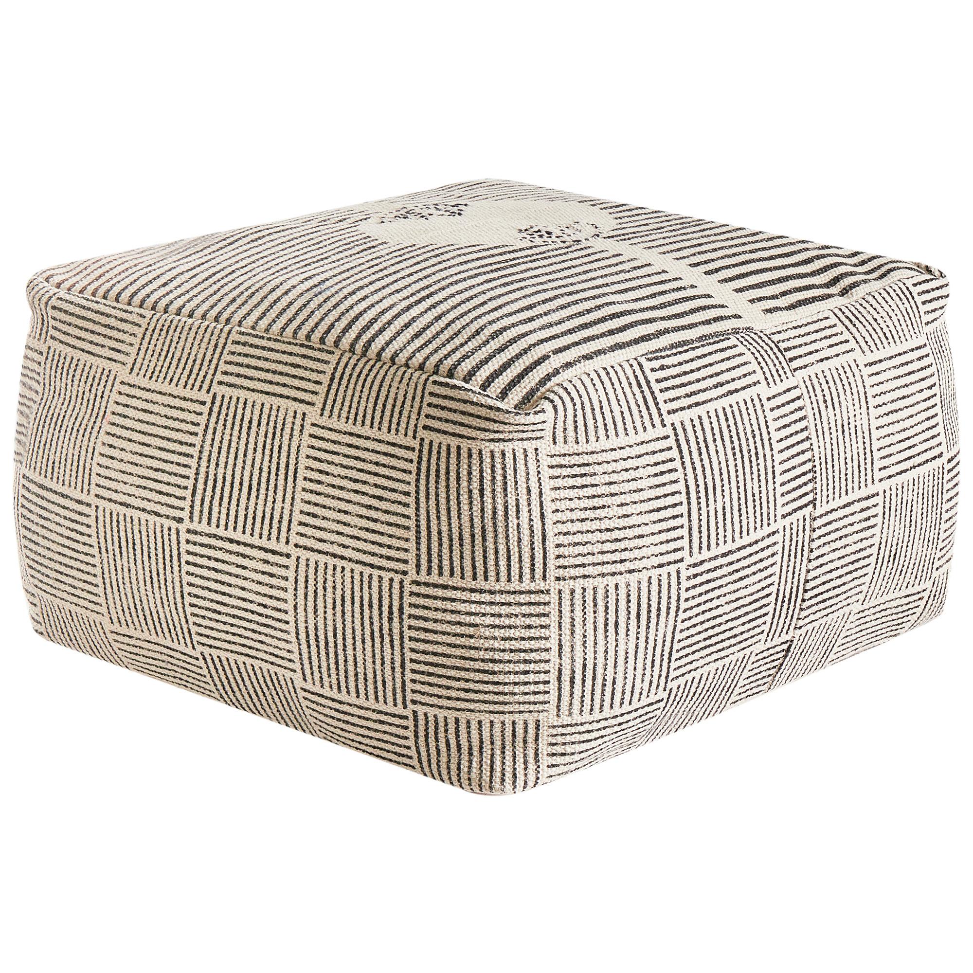 POUF Grau Lutz - Braun/Grau, Naturmaterialien (45/25/45cm) - Beliani