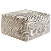 POUF Grau Lutz - Braun/Grau, Naturmaterialien (45/25/45cm) - Beliani