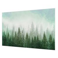 FOTOTAPETE 104x70 cm - Wolf im Wald - Grün, Textil (104/70cm) - Wallfluent