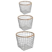METALLKÖRBE SINO natur, schwarz - Naturfarben, Metall (38/31/38cm) - IDIMEX