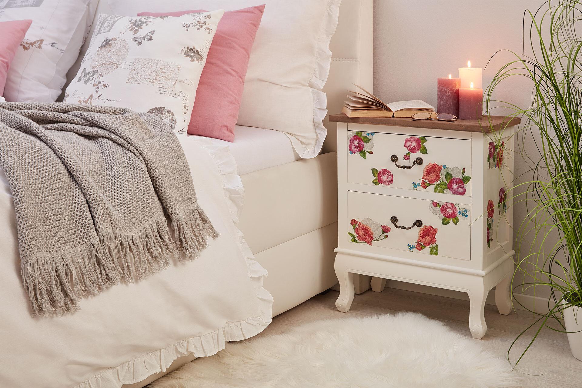 Nachtkaeschen einfach und kreativ mit Blumenmuster selber dekorieren.