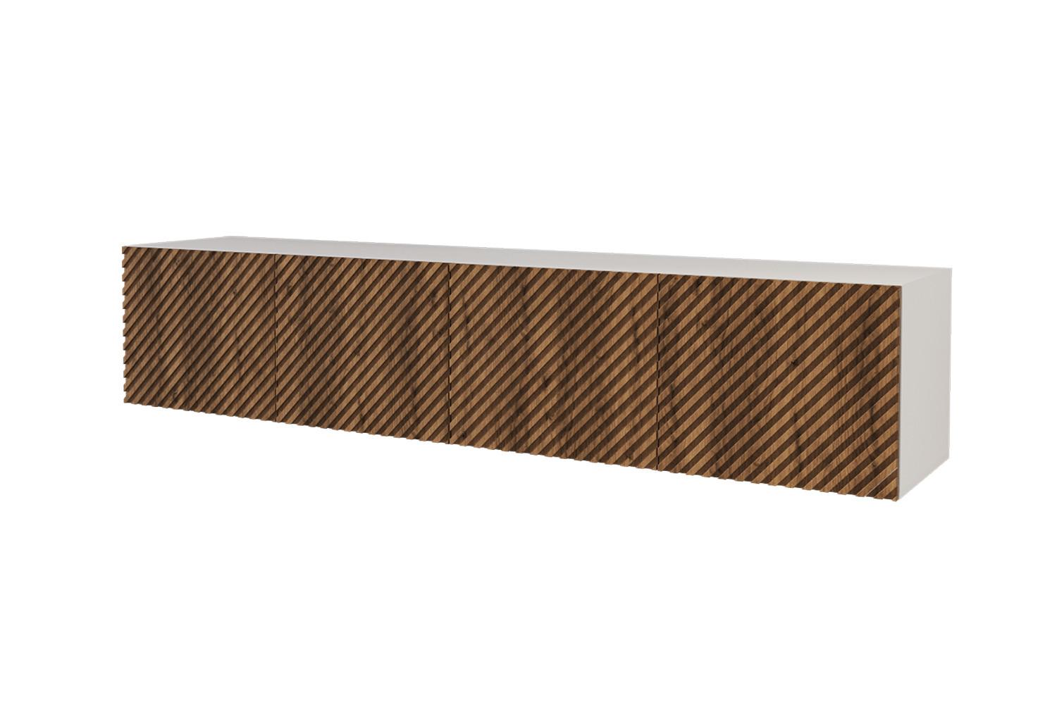 LOWBOARD ZENO-W 2x100x40x40 cm - Weiß / Katania - Eiche Wotan, Holzwerkstoff (200/40/40cm) - ALTDECOR
