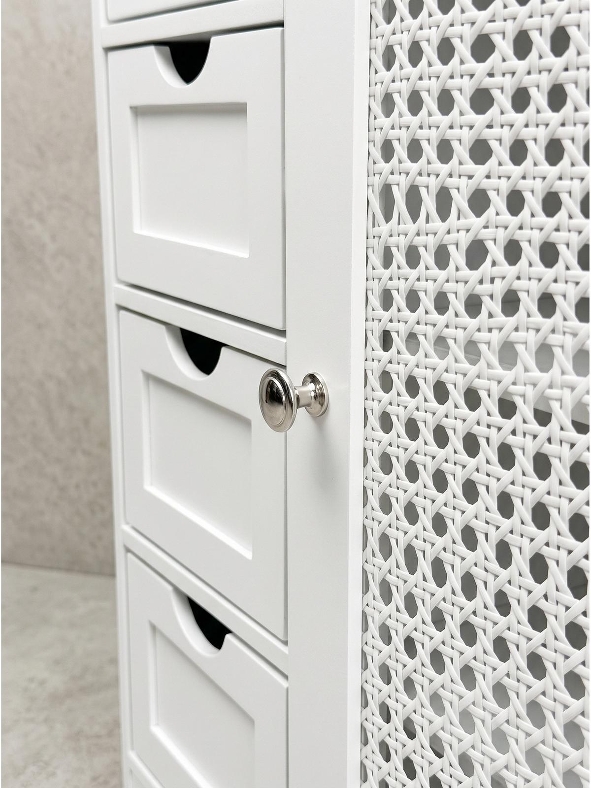 BADSCHRANK ADOUR, MDF, mit Stauraum, Weiß, 55 x 30 x 80 cm - Weiß, Holzwerkstoff/Metall (55/80/30cm) - KADIMA DESIGN