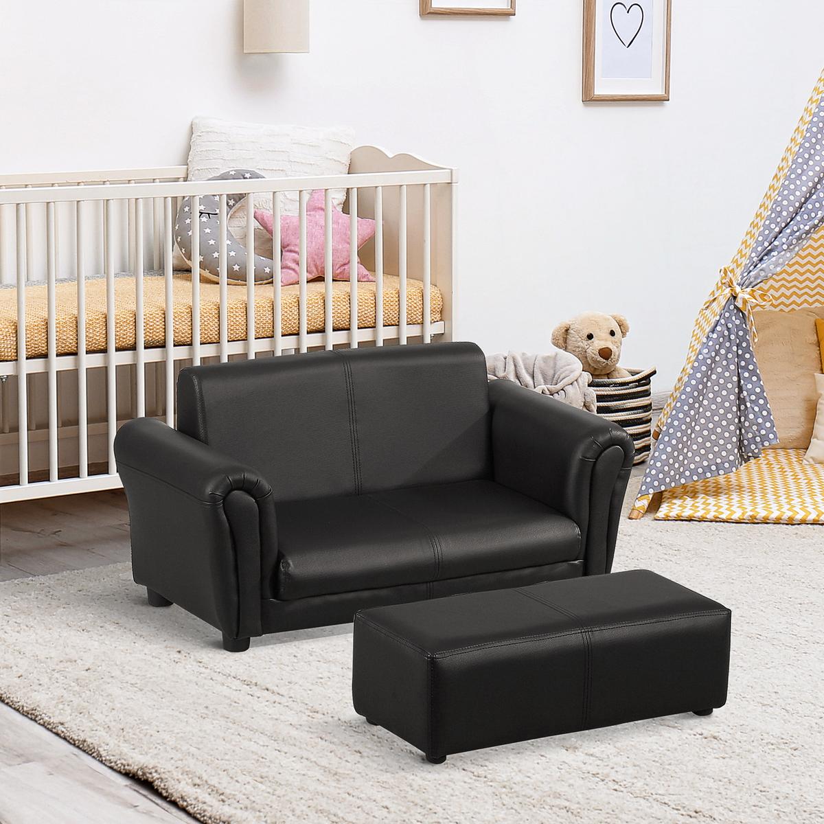 KINDERSESSEL, Schwarz, Holz, PVC - Schwarz, Holz (42/41/83cm) - HOMCOM