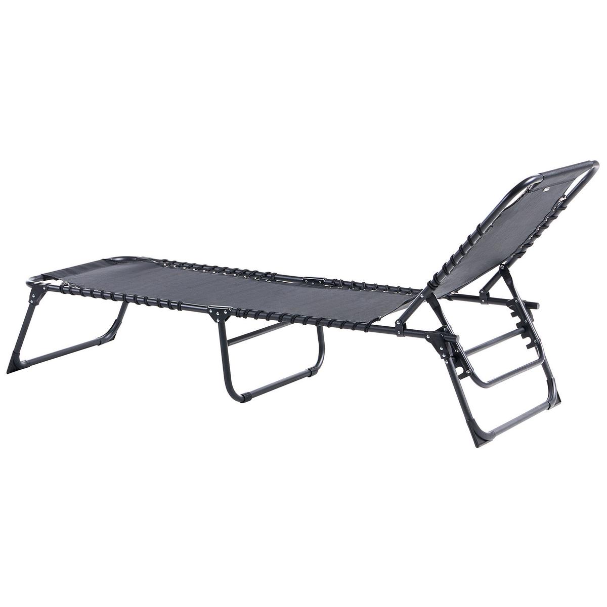 SONNENLIEGE Schwarz Ambato - Schwarz, Metall (58/30/188cm)