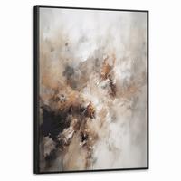 LEINWAND Bilder mit Rahmen - Farbe - Abstrakt - Beige - Kunst - 70x100 - Greige, Textil (70/100cm) - MuchoWow