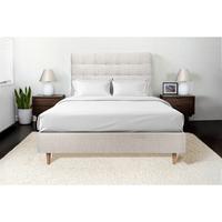 KOPFTEIL gepolstert - Gesteppt – hellbeiger Bouclé-Stoff - 180 cm - Beige, Karton/Holz (180/120/10cm) - Sommeil de Plomb