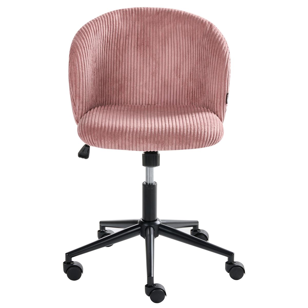 BÜROSTUHL Cord RosaMiles - Pink, Textil (55/76/55cm) - Beliani
