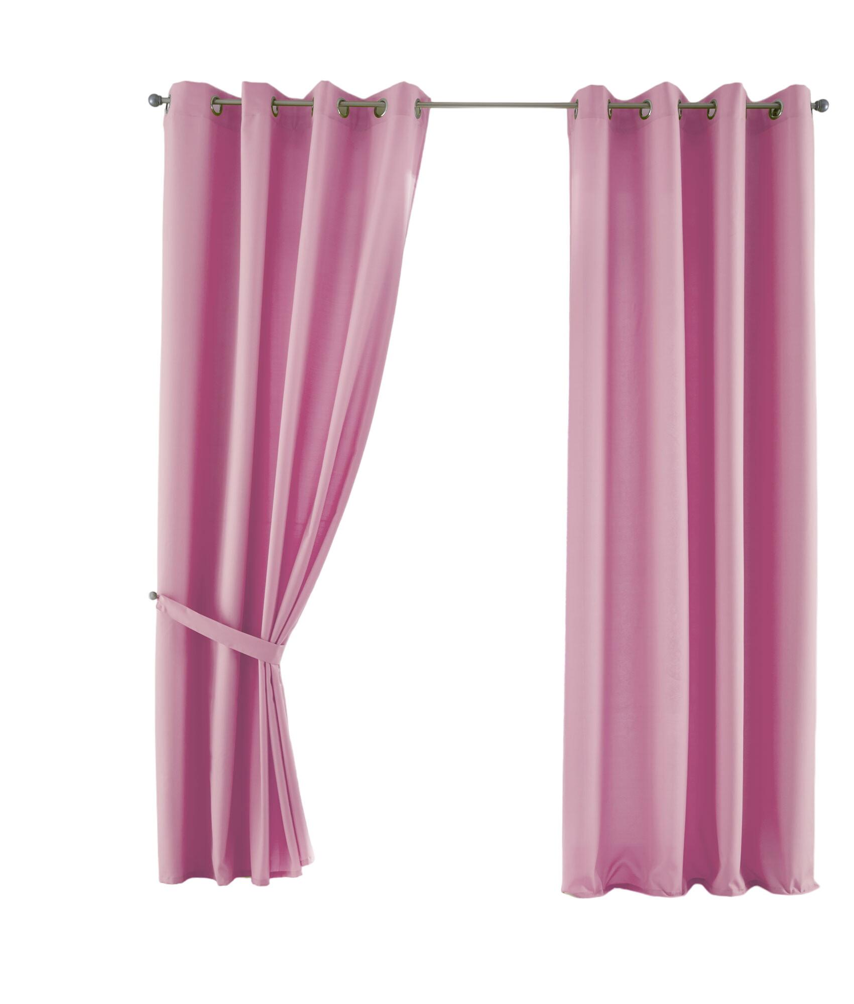 VORHANG 2ER SET PALERMO HxB 175x140 cm Rosa - Rosa, Textil (140/175cm) - Gardinenbox