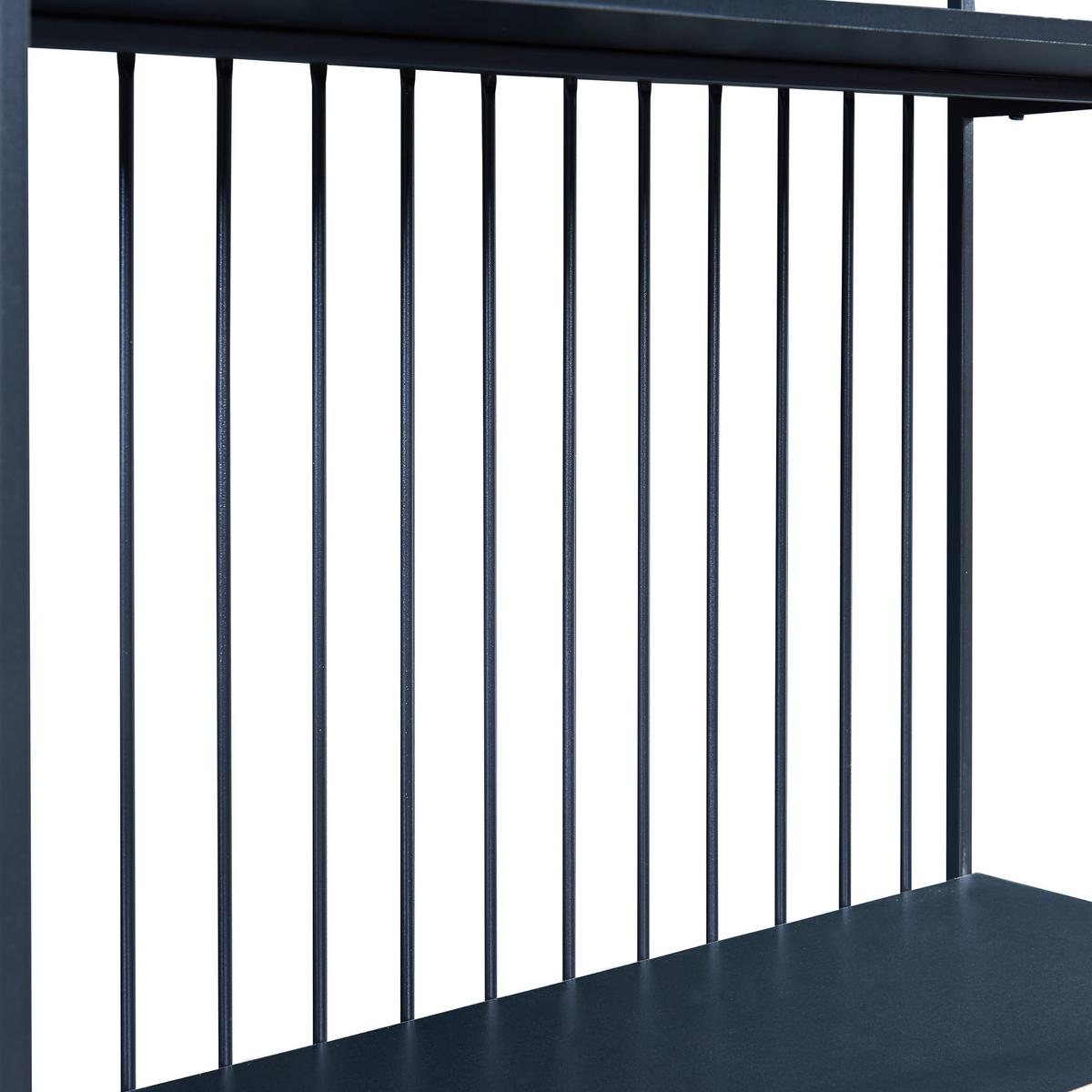 STANDREGAL Rælingen - Schwarz, Metall (120/180/32.5cm) - [en.casa]