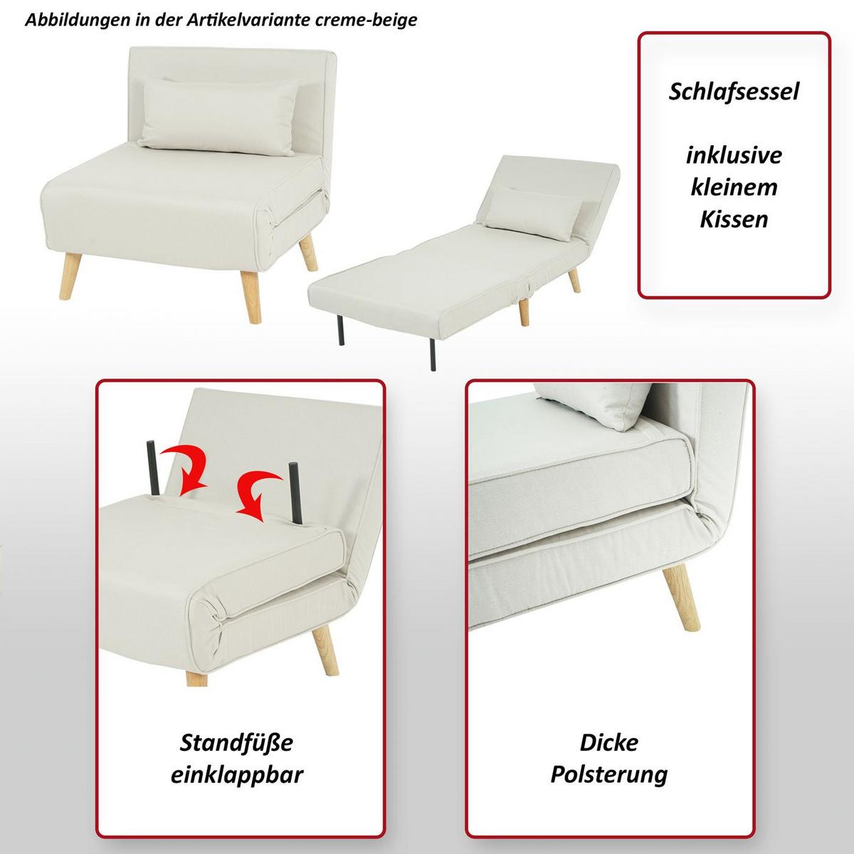 SCHLAFSESSEL Cremeweiß - Weiß, Textil (75/77/70cm) - MCW