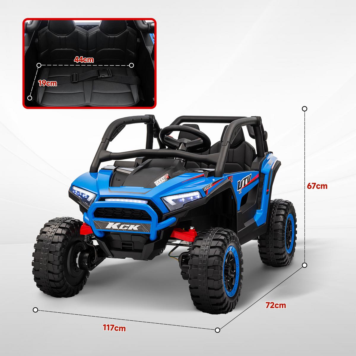 ELEKTRO Kinderauto, Geländewagen mit 2,4G Fernbedienung, 5-7 km/h für 3-8 Jahre - Blau, Kunststoff/Metall (117/72/67cm) - AIYAPLAY