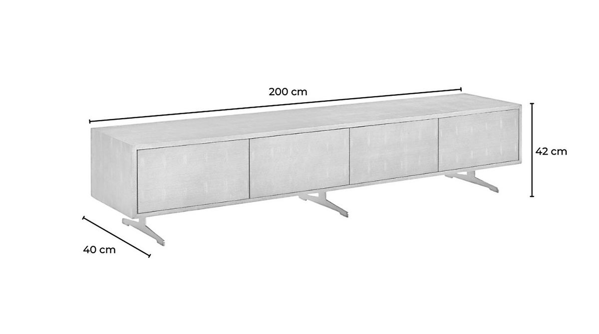 LOWBOARD GALA Grau Holz - Grau, Holz/Metall (200/42/40cm) - KAWOLA