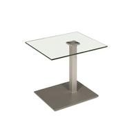 BEISTELLTISCH höhenverstellbar Cailla 55x47x47 Klarglas/Chrom/Lava - Chromfarben/Transparent, Holz (55/47/47cm) - 58aufmkessel