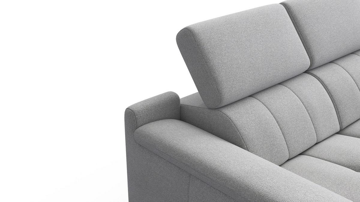 RELAXSOFA FIERO 2-Sitzer mit 2 Relaxfunktionen, silberfarben - Silberfarben/Schwarz, Holzwerkstoff/Textil (170/82/103cm) - Wozimo