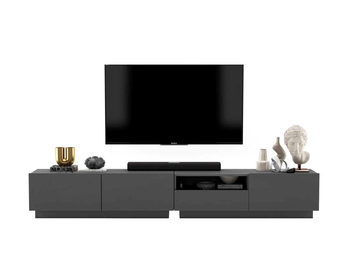 TV-LOWBOARD 2-er Set Enjoy Grau Matt Loft Schublade 120 cm - Grau, Holzwerkstoff (240/37/35cm) - Meble Lindner