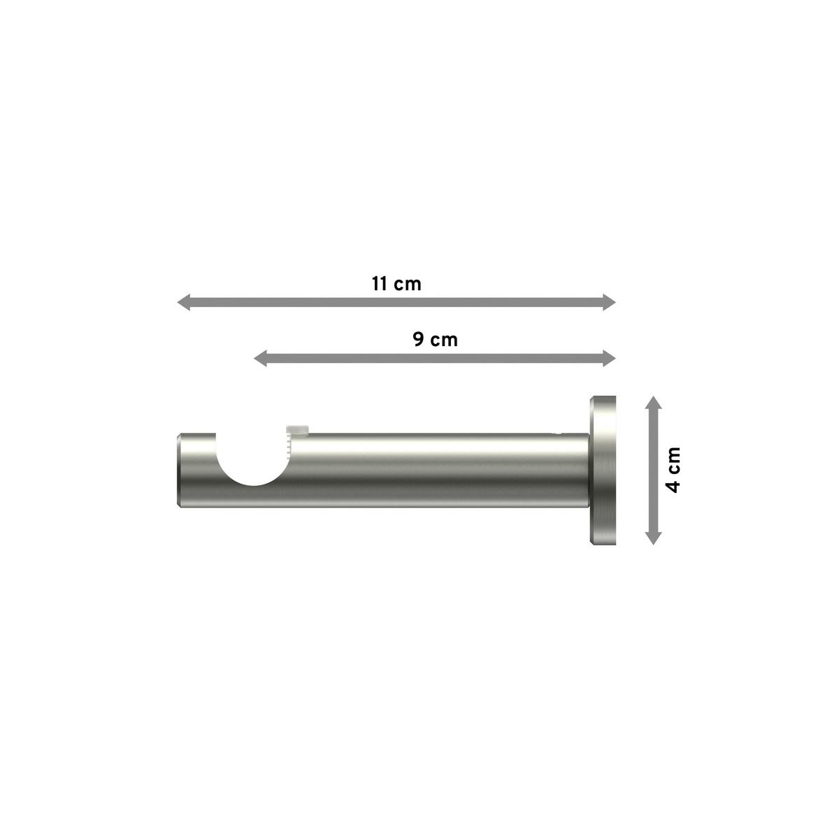 TRÄGER FÜR GARDINENSTANGEN 20 mm Ø, 1-läufig, Trend Edelstahl - Edelstahlfarben, Metall (11.1/4/4cm) - INTERDECO