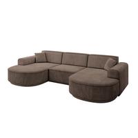 WOHNLANDSCHAFT MARI-U1-v3 - 303x171x83 cm Braun Velours - Schwarz/Braun, Holzwerkstoff/Kunststoff (303/83/171cm) - ALTDECOR