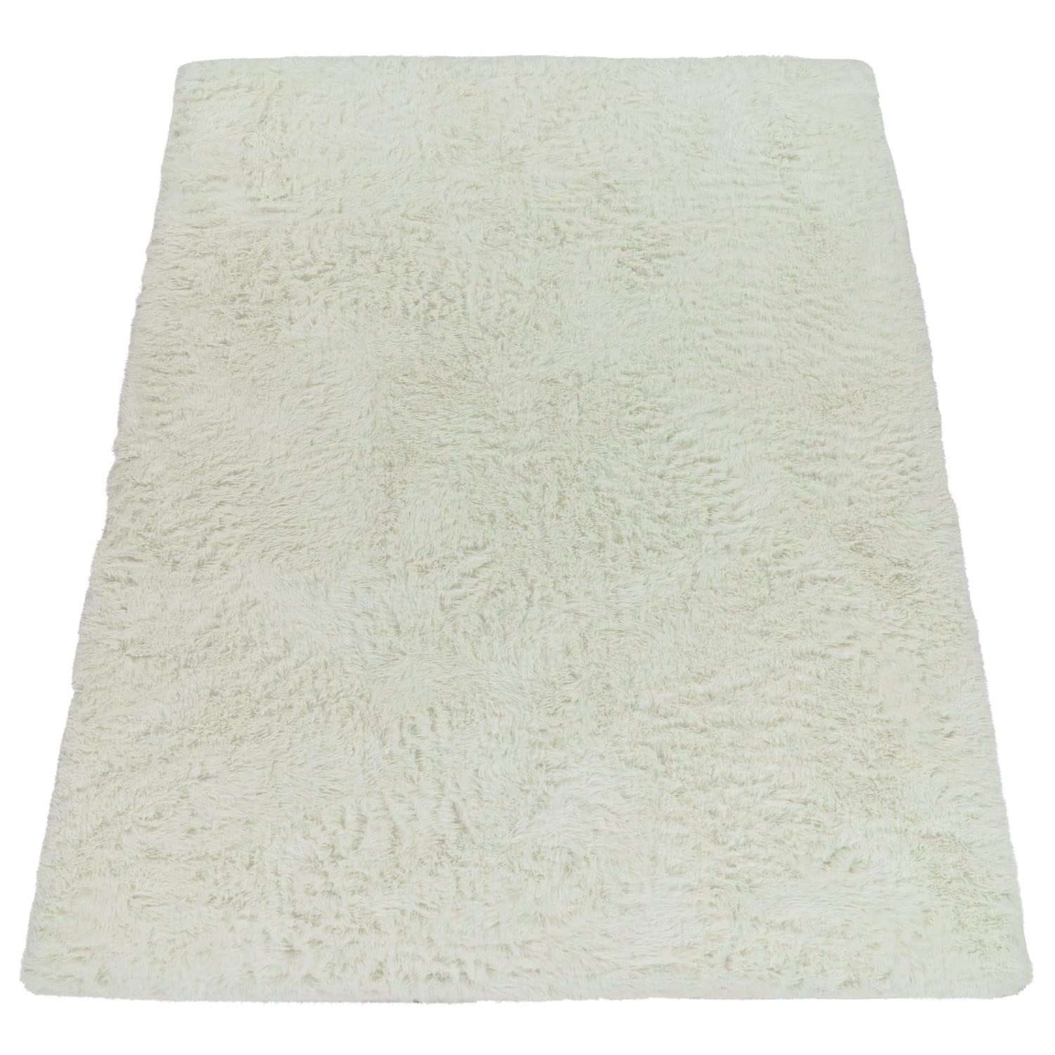 HOCHFLORTEPPICH, einfarbig, aus Polyester, Weiß, 80 x 150 cm - Weiß, Textil (150/80cm) - KADIMA DESIGN