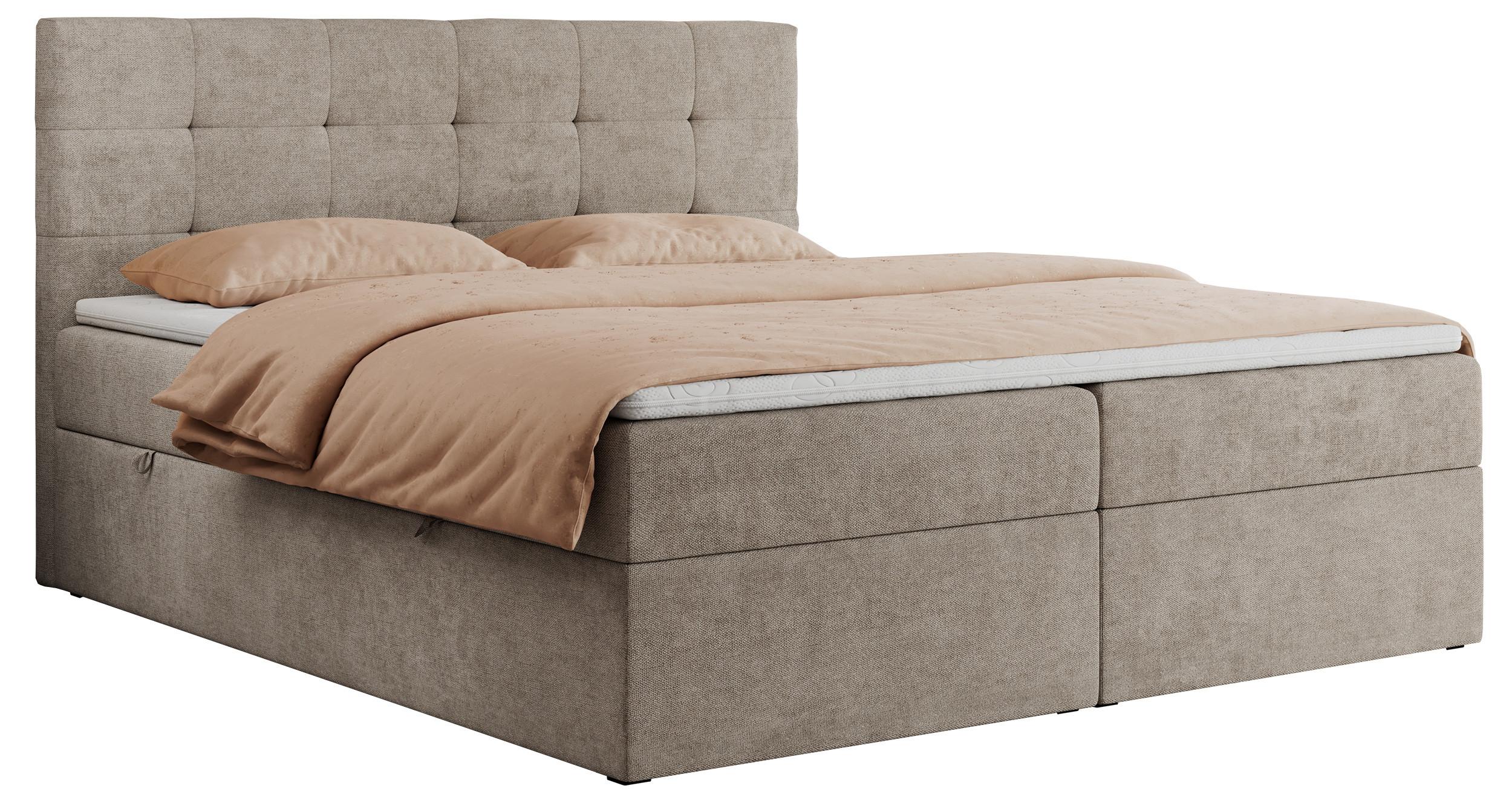 BOXBETT CENTO 120/200 Beige Strukture - H3 - Beige, Holz/Textil (120/200cm) - MKS